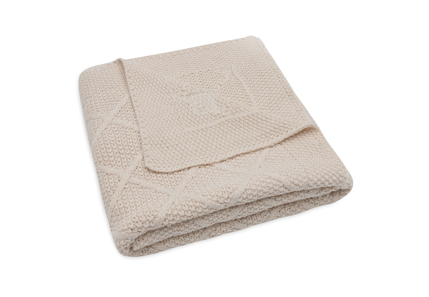 Babydecke Strick - Check Knit oatmeal (75x100 cm)