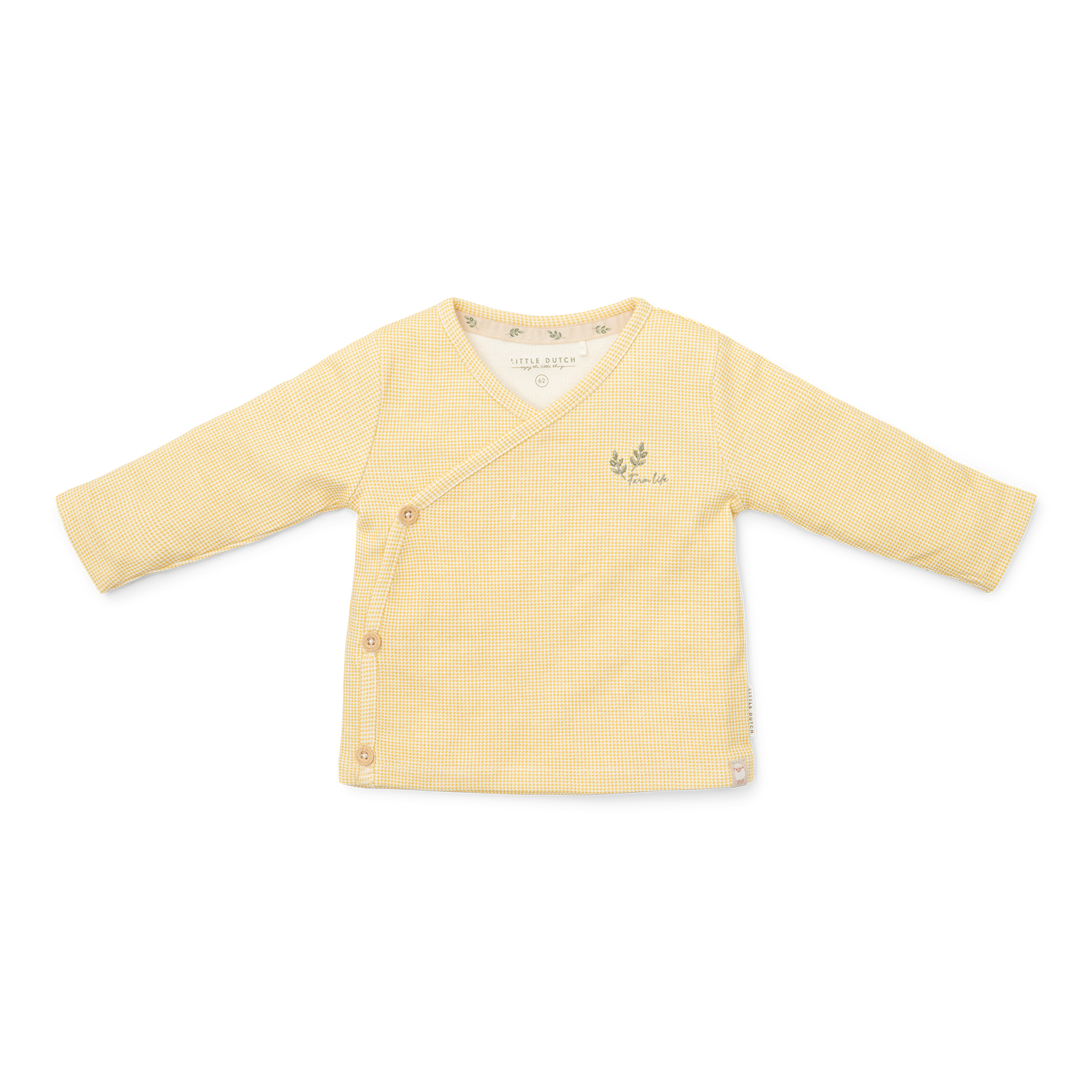 Long Sleeve Shirt / Langarmshirt / Wickelshirt Warm Yellow Check - Little Farm gelb (Gr. 44)