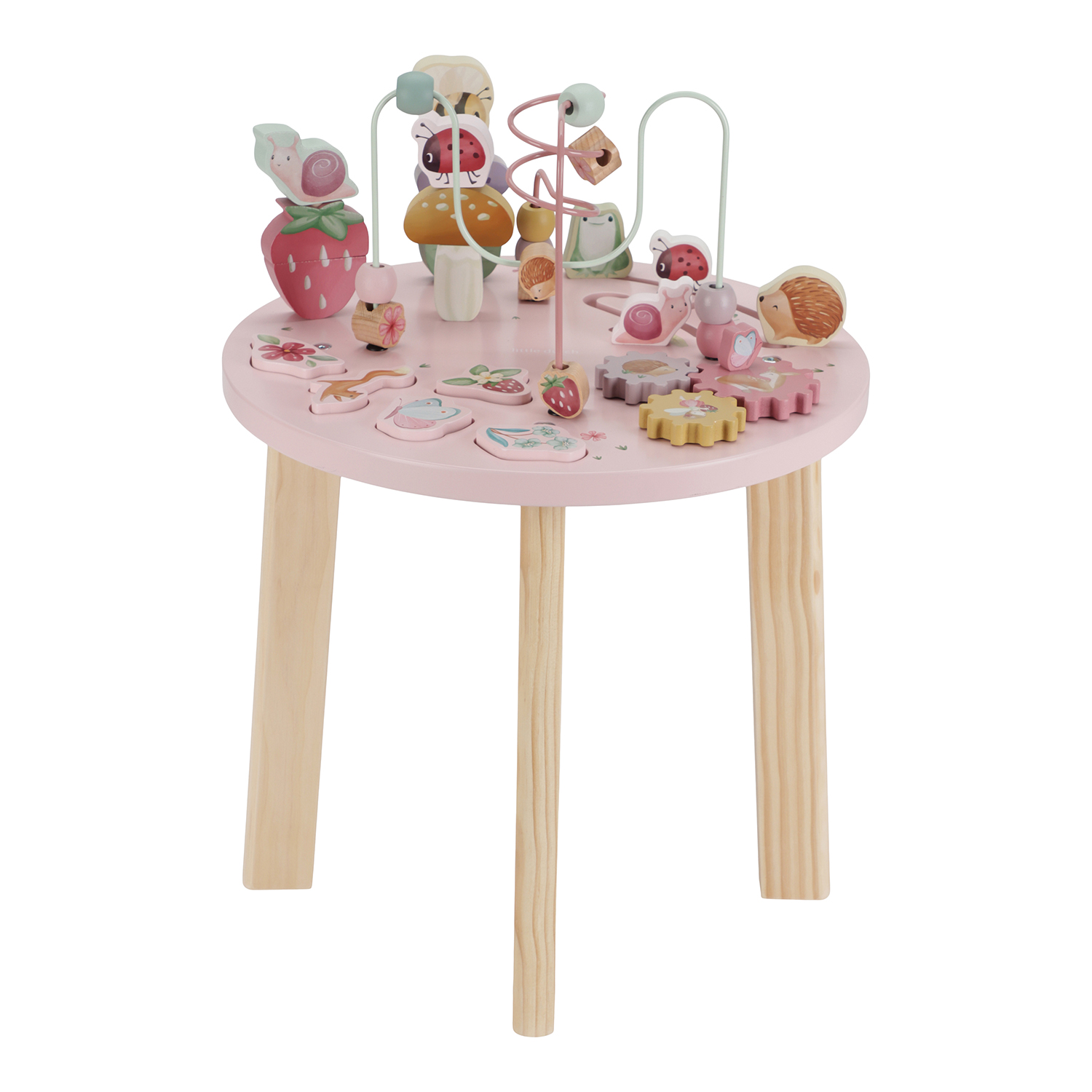 Holz Aktivitätstisch / Spieltisch (FSC) - Fairy Garden rosa