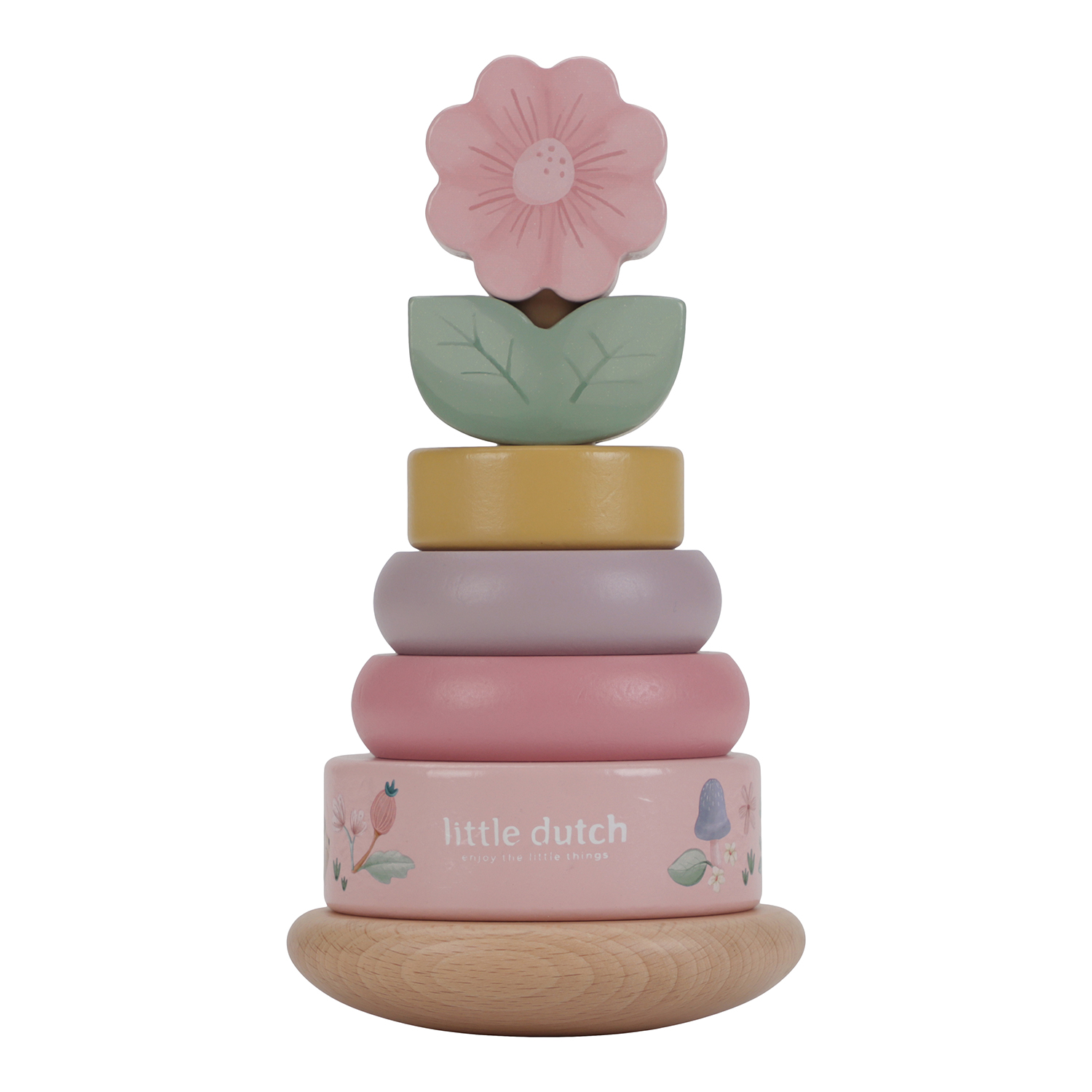 Holz Ring Stapelturm (FSC) - Fairy Garden rosa