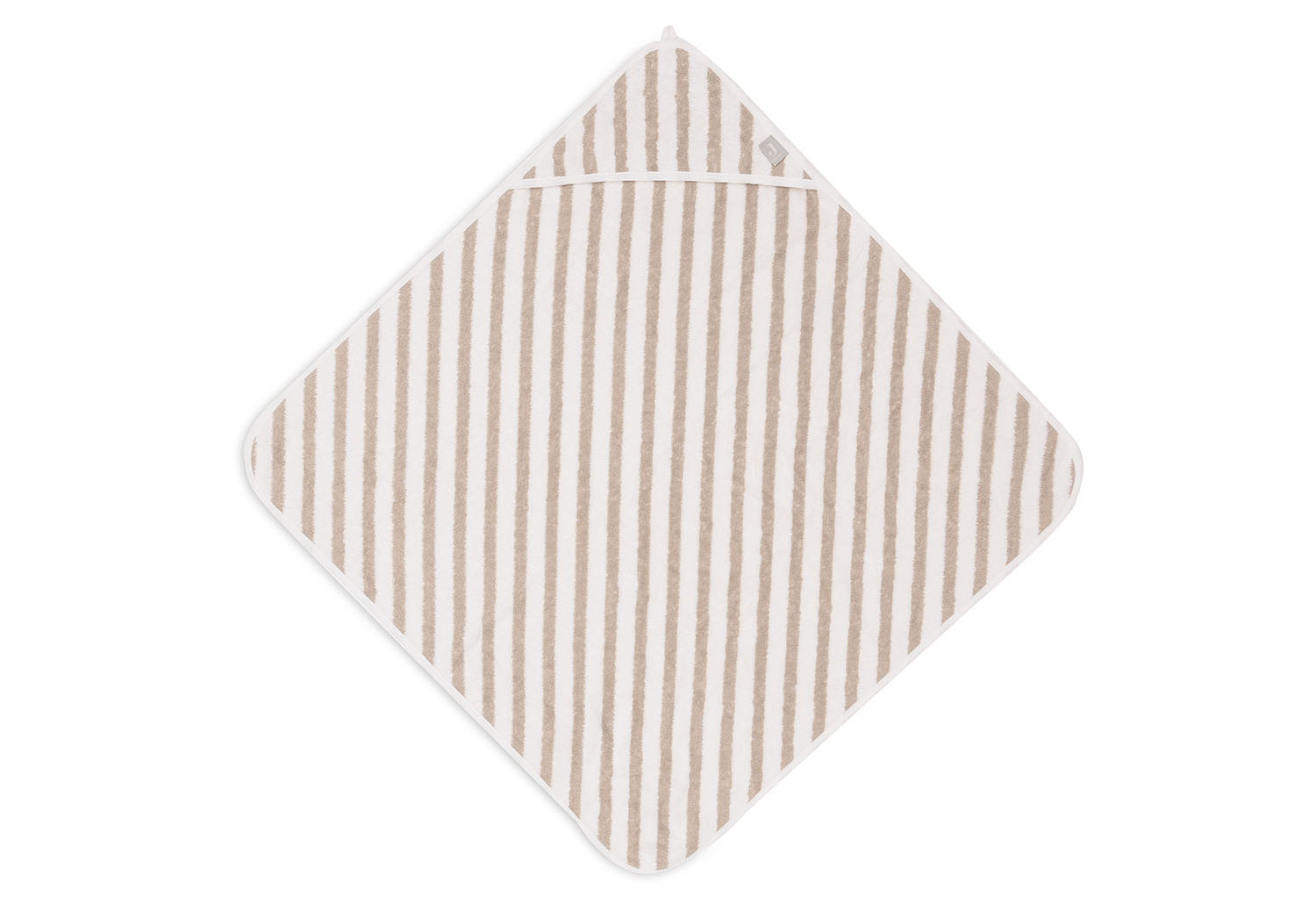 Kapuzenhandtuch Frottee Stripe olive / weiß (75x75 cm)