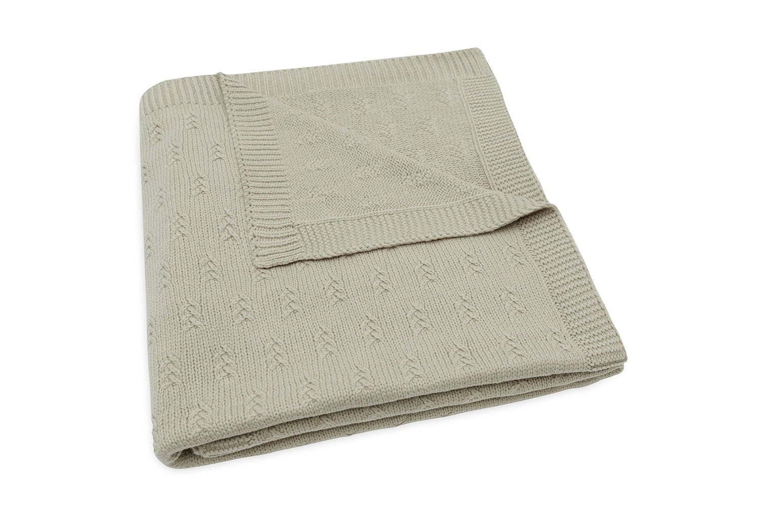 Kinderdecke Strickdecke Grain Knit olive (100x150 cm)