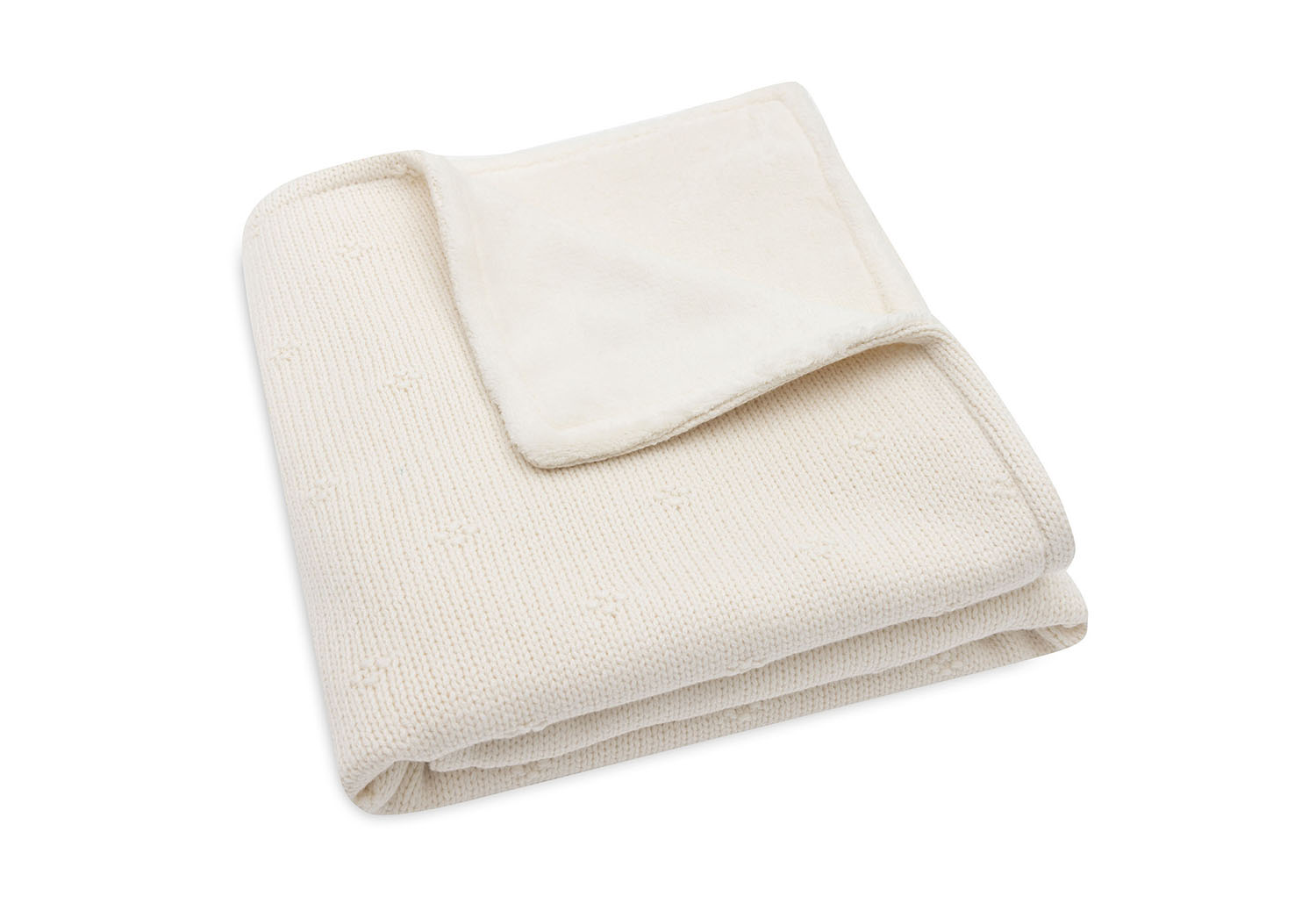 Kinderdecke Strick mit Fleece - Cosy Knit ivory (100x150 cm)