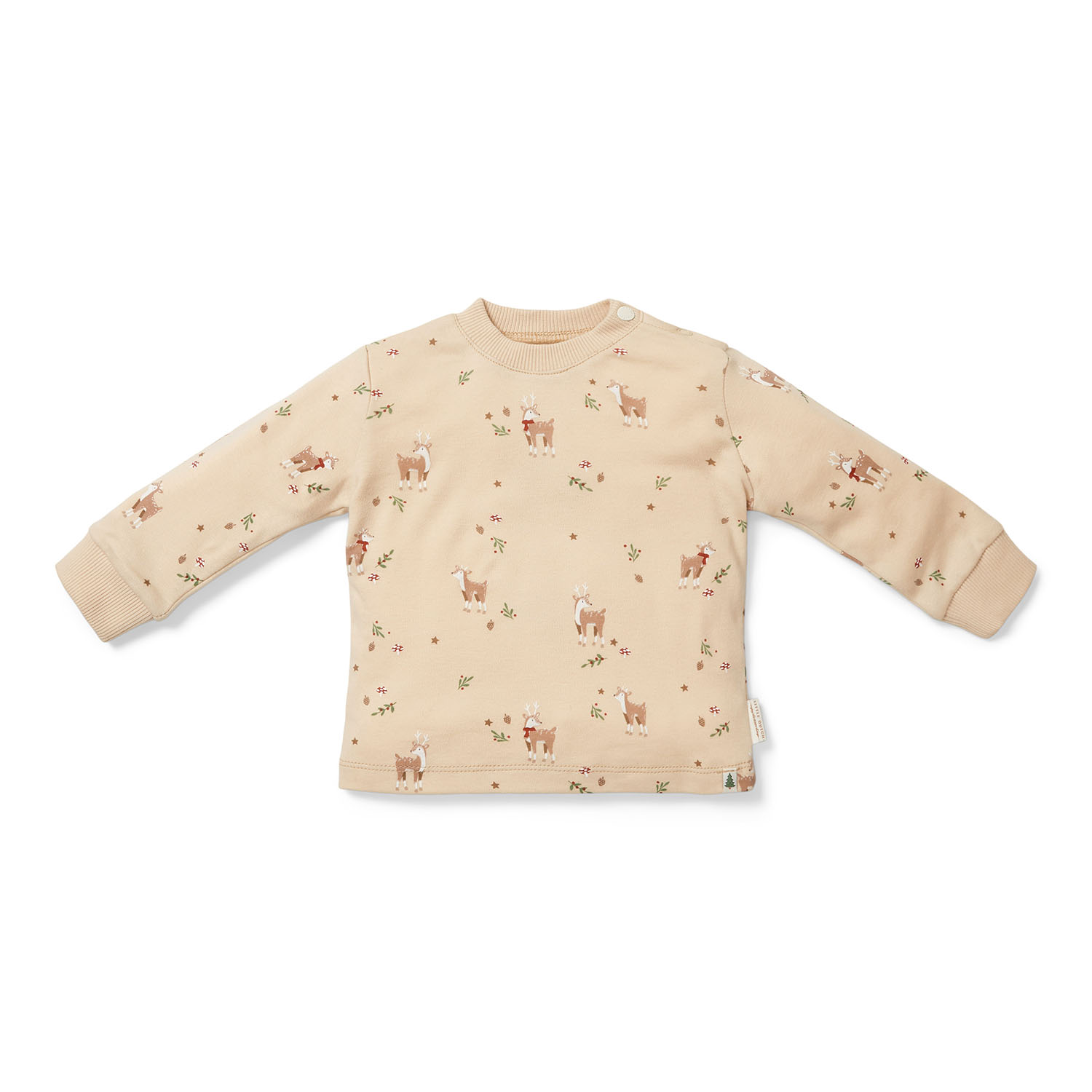 Pyjama / Schlafanzug zweiteilig - Weihnachten beige (Gr. 86/92)