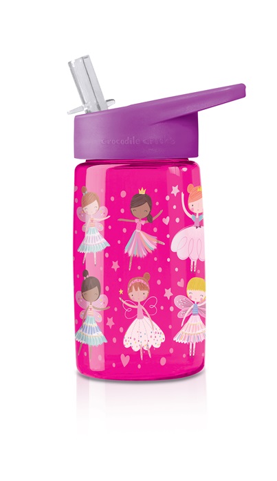 Trinkflasche aus Tritan mit Strohhalm Feen pink 