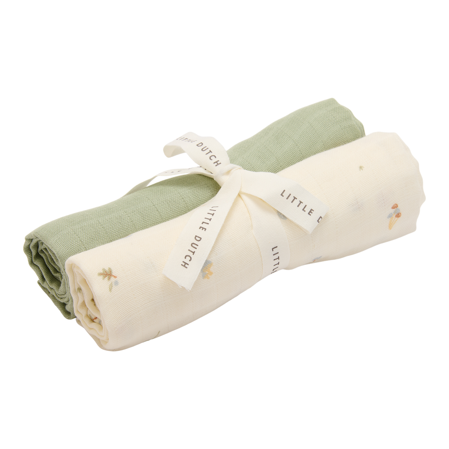 Musselin Swaddle Tuch 2er Set Forest Treasures & Sage - Forest Friends (70x70 cm)