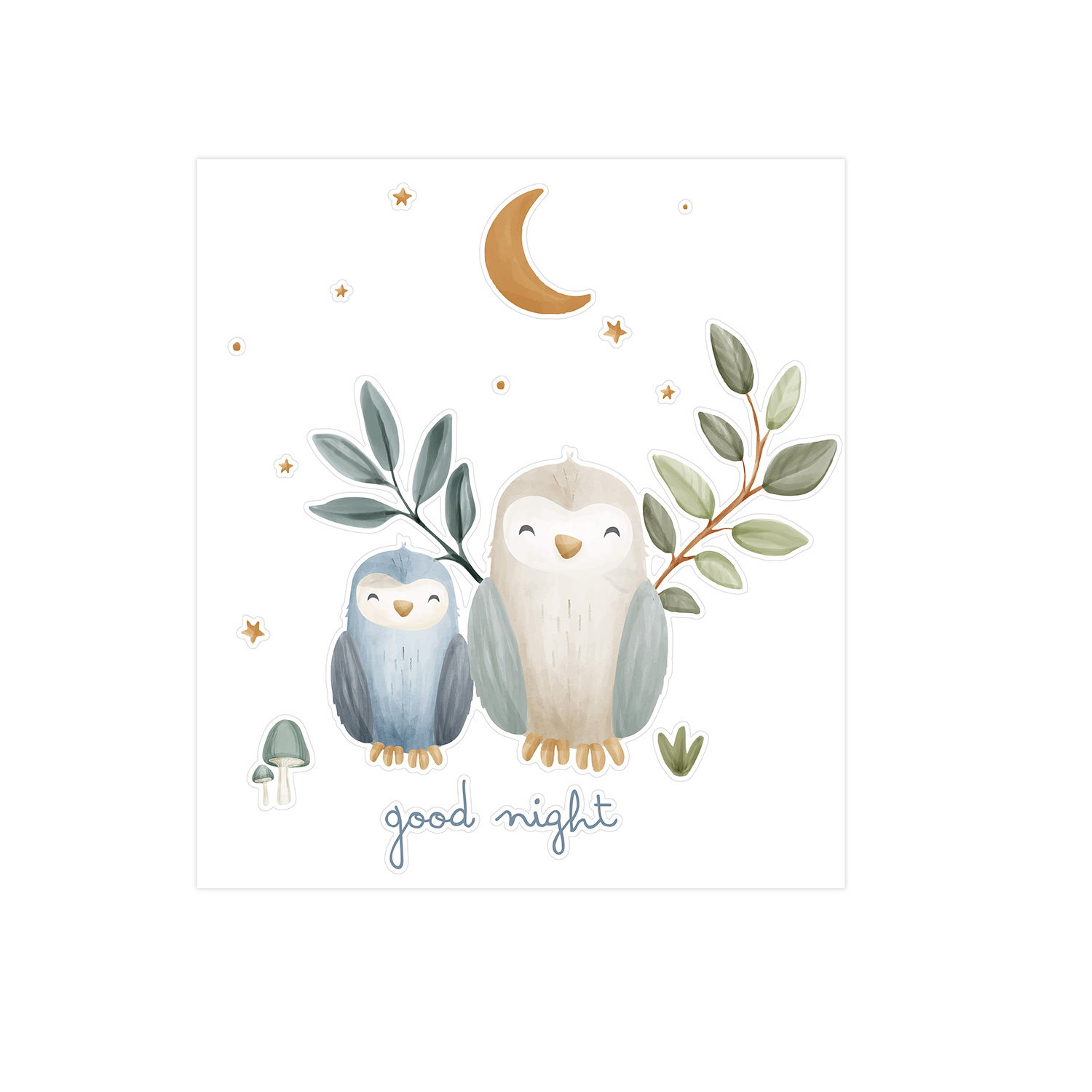 Wandsticker / Wandaufkleber Good Night - Forest Friends