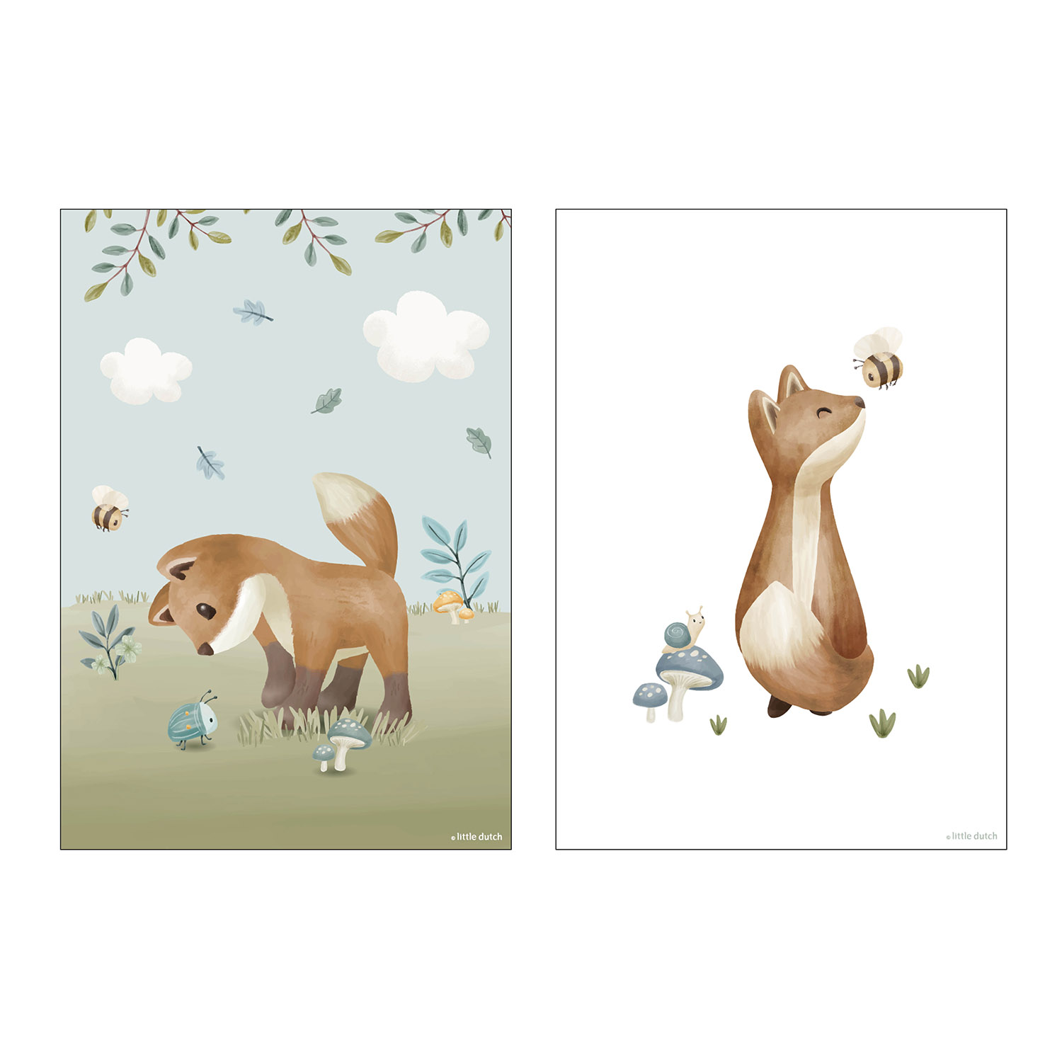 Poster A3 2-seitig Fuchs - Forest Friends