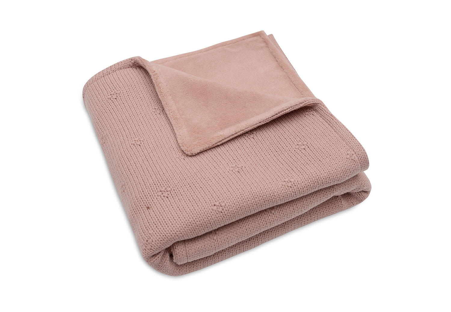 Kinderdecke Strick mit Fleece - Cosy Knit wild rose (100x150 cm)