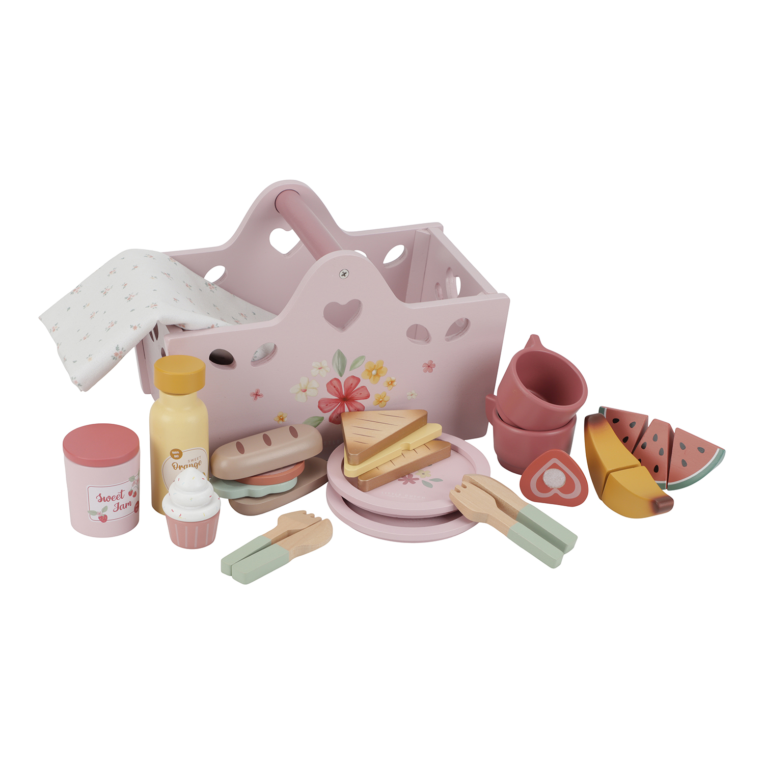 Holz Picknick-Set (FSC) - rosa