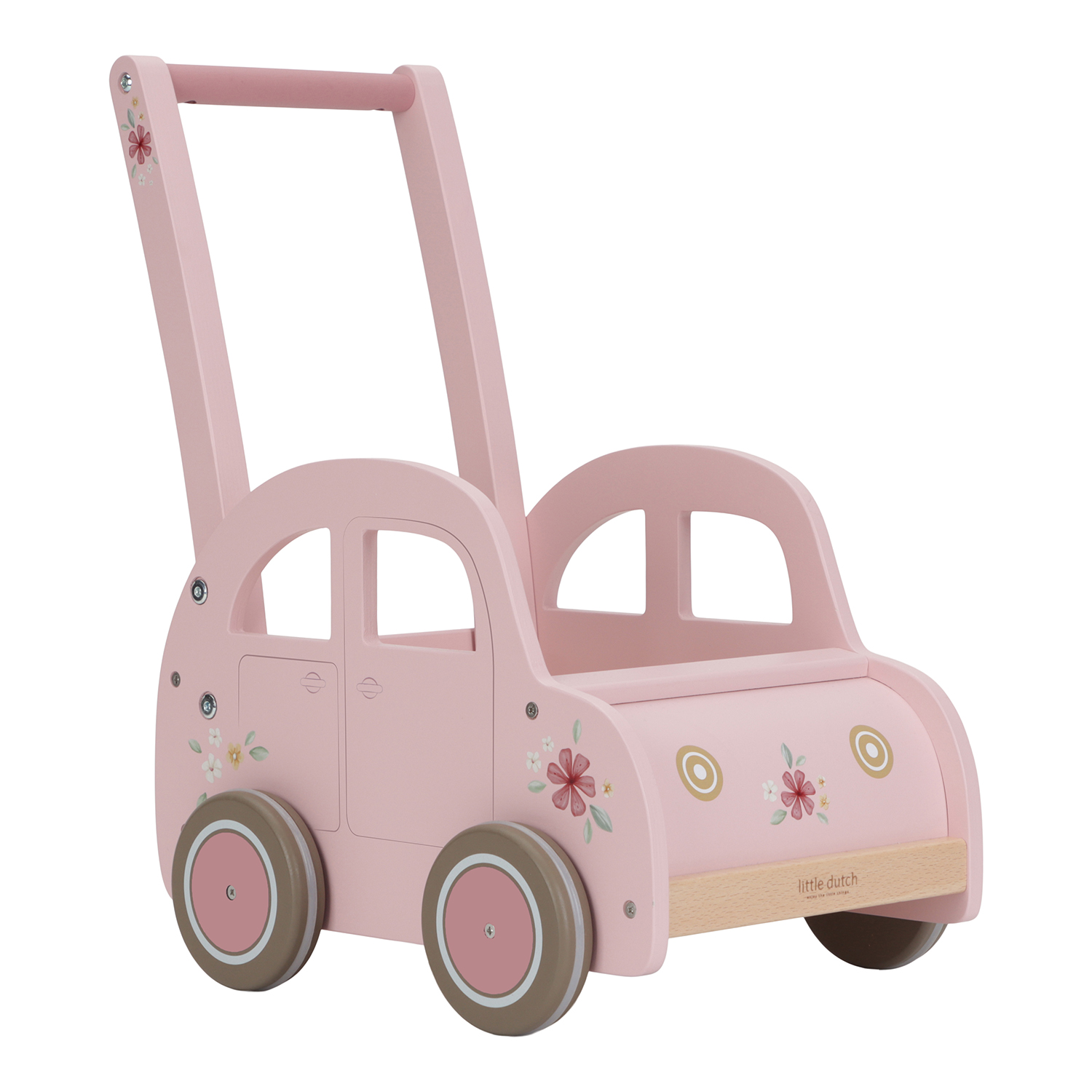 Holz Laufwagen Auto  (FSC) - Fairy Garden rosa