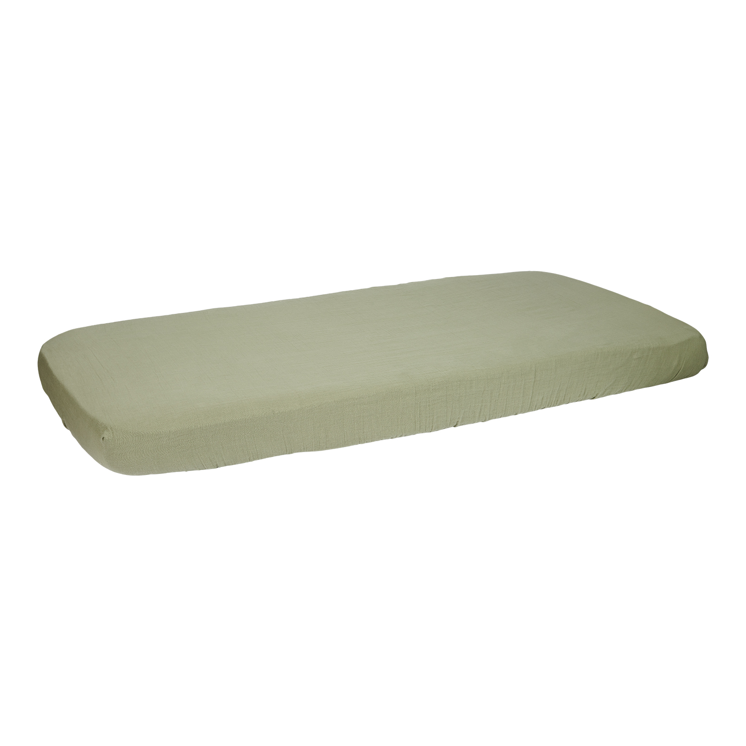 Spannbetttuch für Babybett Musselin - Little Farm olive (60x120 cm)