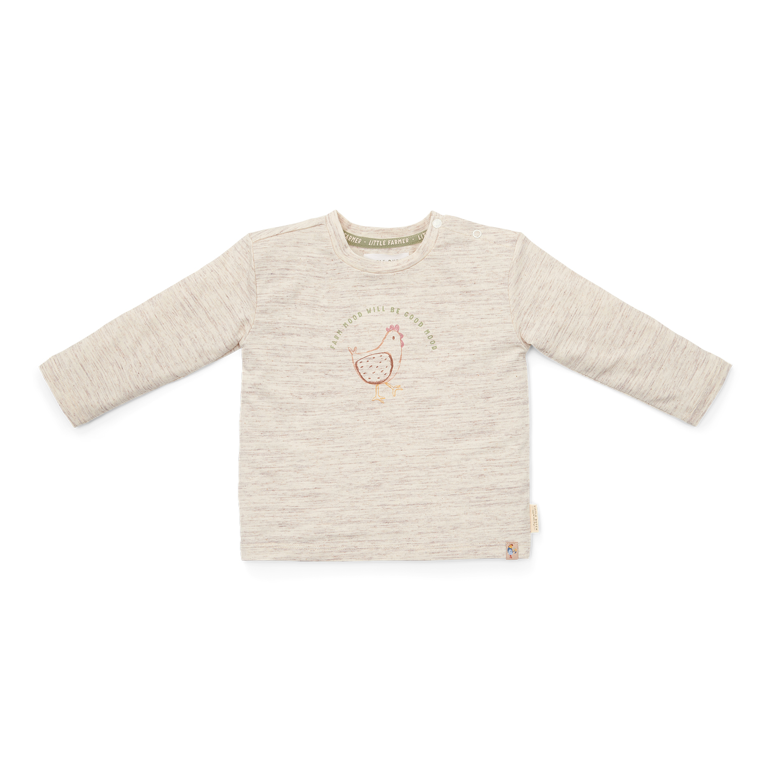 Long Sleeve Shirt / Langarmshirt - Little Farm beige (Gr. 104)